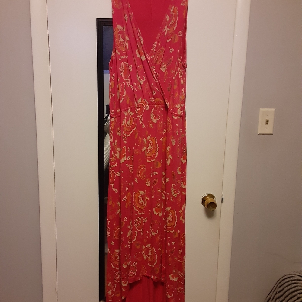 Pink paisley hi-low dress